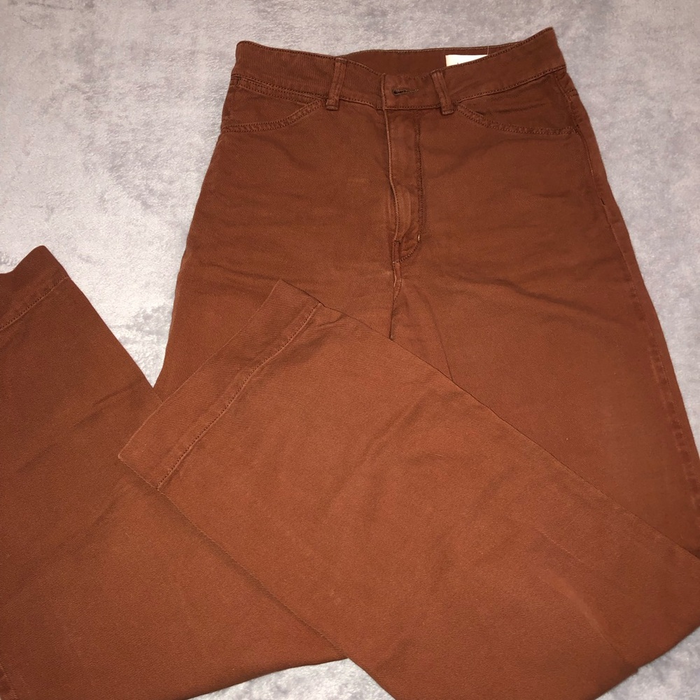Lemaire Women's Brown High Waisted Wide-Leg Jeans